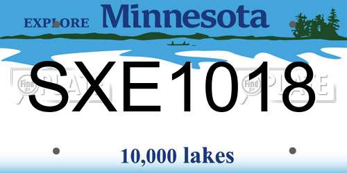 SXE1018 Minnesota License Plate