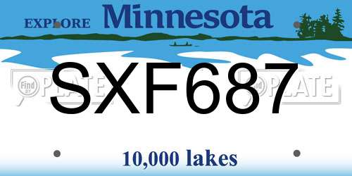 SXF687 Minnesota License Plate