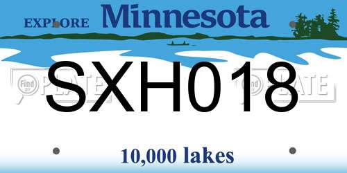 SXH018 Minnesota License Plate