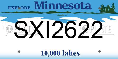 SXI2622 Minnesota License Plate