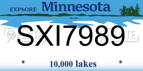 SXI7989 Minnesota License Plate