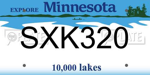 SXK320 Minnesota License Plate