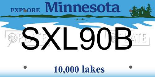 SXL90B Minnesota License Plate