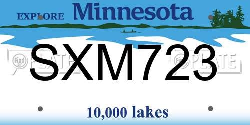 SXM723 Minnesota License Plate