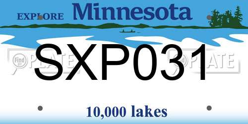 SXP031 Minnesota License Plate