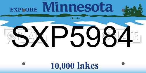 SXP5984 Minnesota License Plate