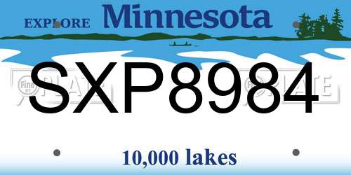 SXP8984 Minnesota License Plate