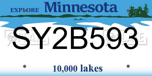 SY2B593 Minnesota License Plate
