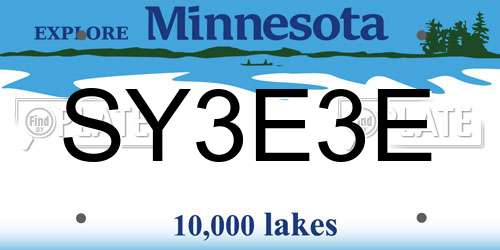 SY3E3E Minnesota License Plate
