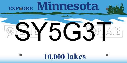 SY5G3T Minnesota License Plate