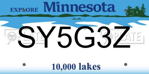 SY5G3Z Minnesota License Plate