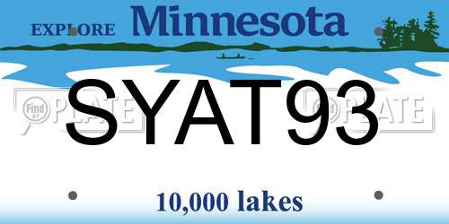 SYAT93 Minnesota License Plate