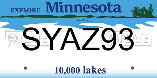 SYAZ93 Minnesota License Plate
