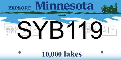 SYB119 Minnesota License Plate