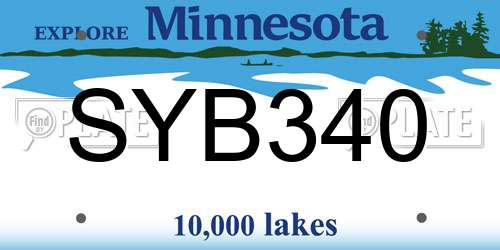 SYB340 Minnesota License Plate