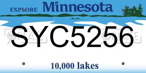 SYC5256 Minnesota License Plate