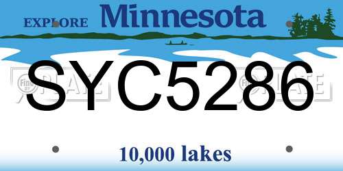 SYC5286 Minnesota License Plate