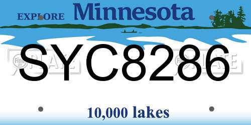SYC8286 Minnesota License Plate