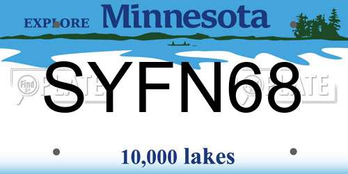 SYFN68 Minnesota License Plate