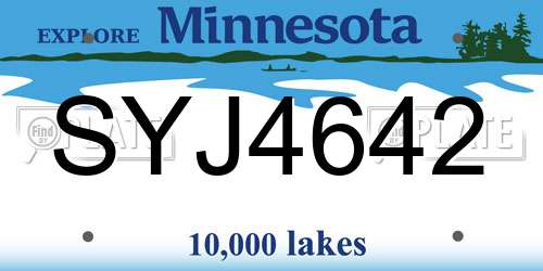 SYJ4642 Minnesota License Plate