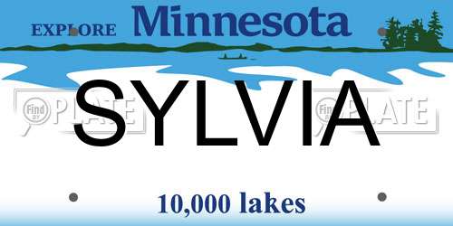 SYLVIA Minnesota License Plate