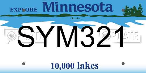 SYM321 Minnesota License Plate
