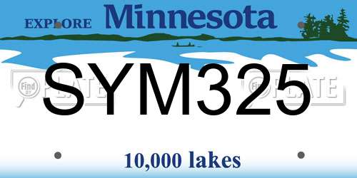 SYM325 Minnesota License Plate