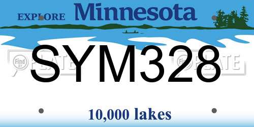 SYM328 Minnesota License Plate