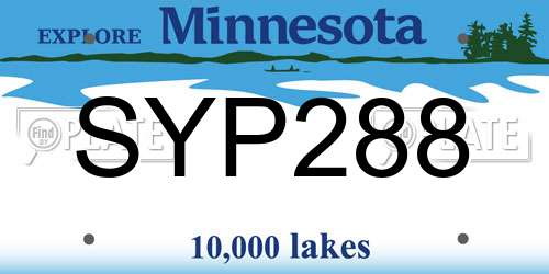 SYP288 Minnesota License Plate