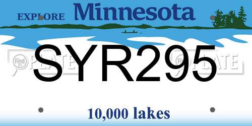 SYR295 Minnesota License Plate