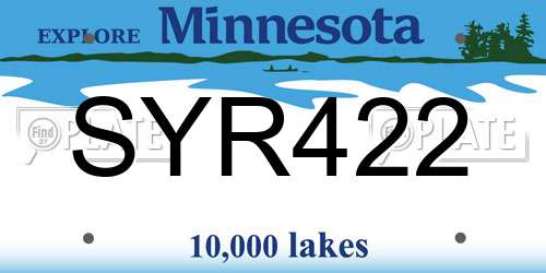 SYR422 Minnesota License Plate