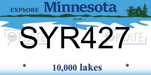 SYR427 Minnesota License Plate