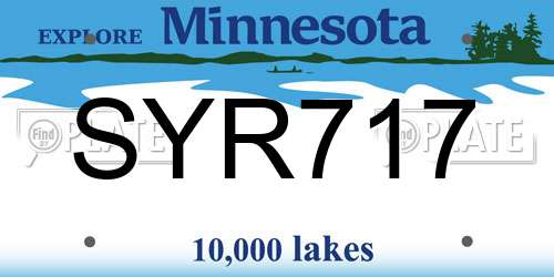 SYR717 Minnesota License Plate