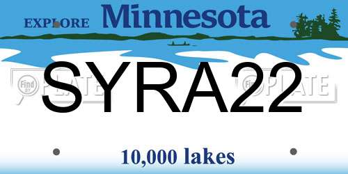 SYRA22 Minnesota License Plate