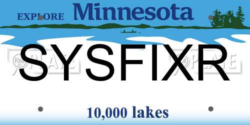 SYSFIXR Minnesota License Plate