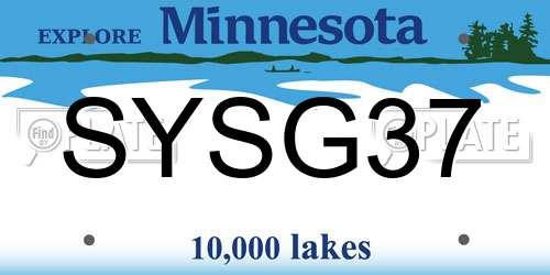 SYSG37 Minnesota License Plate