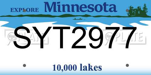 SYT2977 Minnesota License Plate