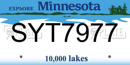SYT7977 Minnesota License Plate