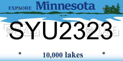 SYU2323 Minnesota License Plate
