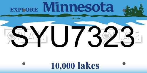 SYU7323 Minnesota License Plate