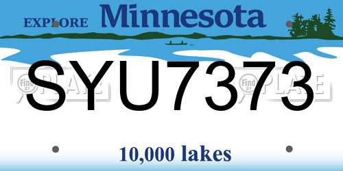 SYU7373 Minnesota License Plate