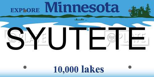SYUTETE Minnesota License Plate