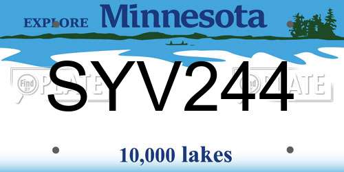SYV244 Minnesota License Plate