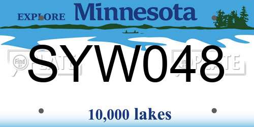 SYW048 Minnesota License Plate