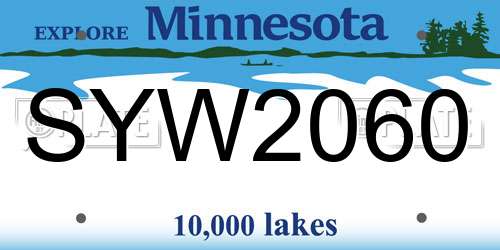 SYW2060 Minnesota License Plate
