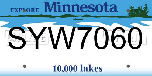 SYW7060 Minnesota License Plate