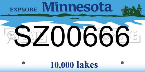 SZ00666 Minnesota License Plate