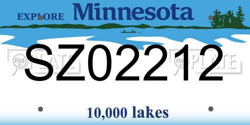 SZ02212 Minnesota License Plate