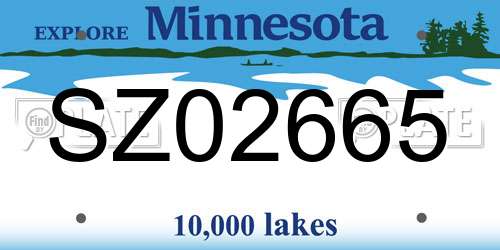 SZ02665 Minnesota License Plate