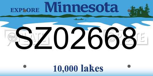 SZ02668 Minnesota License Plate